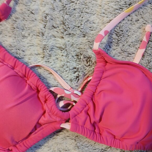 South Beach Women's Cross Front Halter Bikini Top Pink NWT - Picture 2 of 5